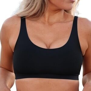 Gasparilla Top Bikini Black Scoop Neck Sports Bra Tank Top Women's